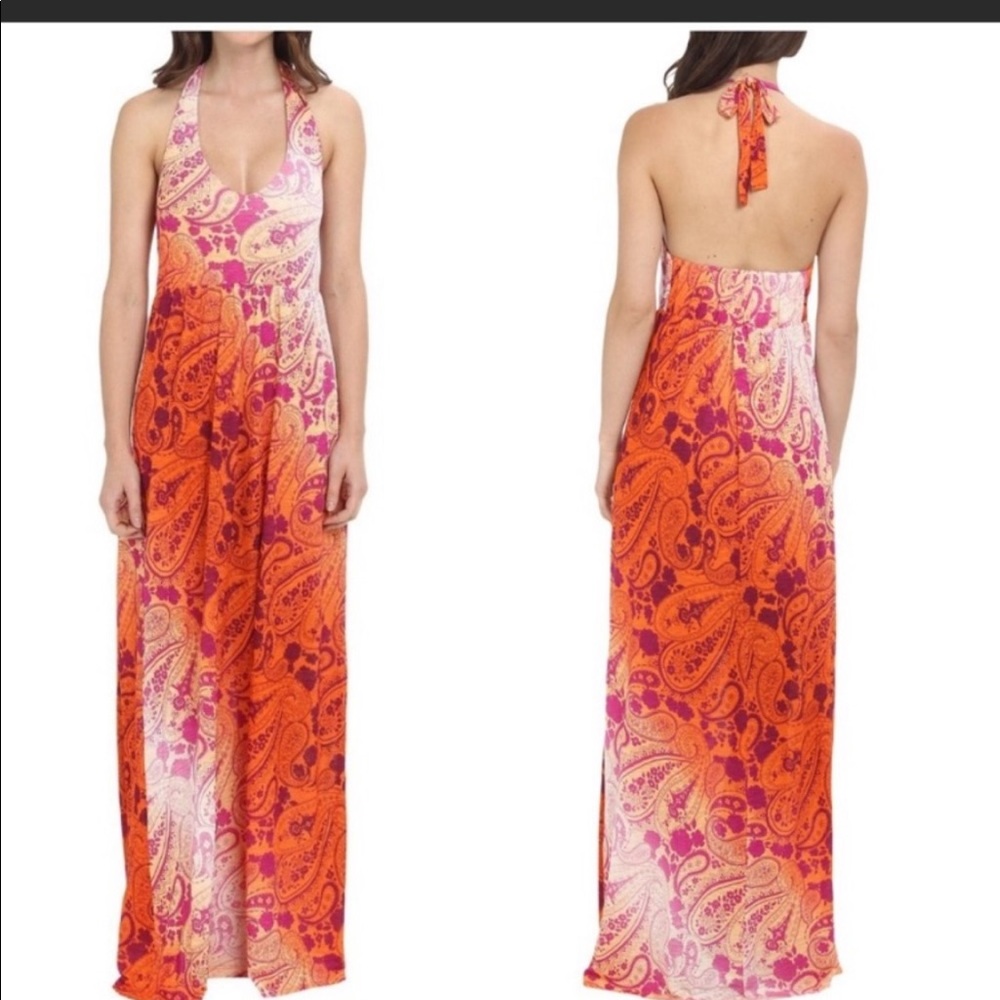 Tommy Bahama Casa Sunrise Dress Orange halter New without tags. Size medium